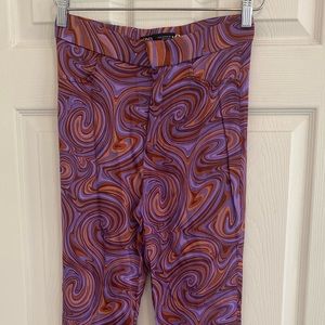 Zara purple and brown squiggle pants